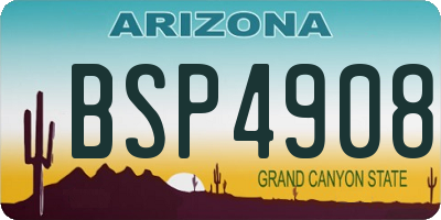 AZ license plate BSP4908