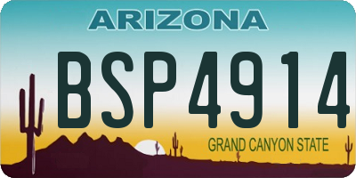AZ license plate BSP4914