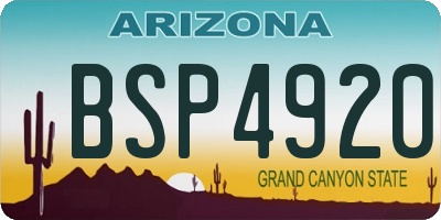 AZ license plate BSP4920