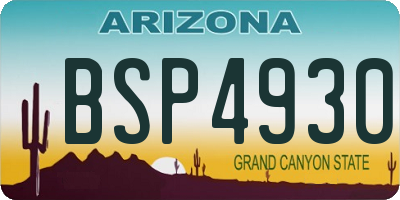 AZ license plate BSP4930