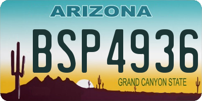 AZ license plate BSP4936