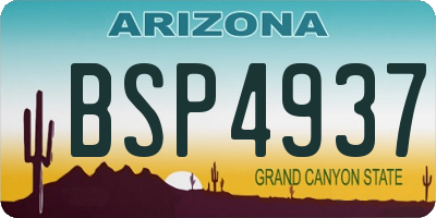 AZ license plate BSP4937