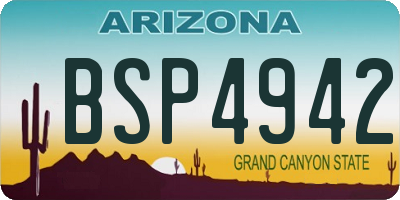 AZ license plate BSP4942