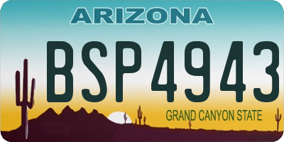 AZ license plate BSP4943