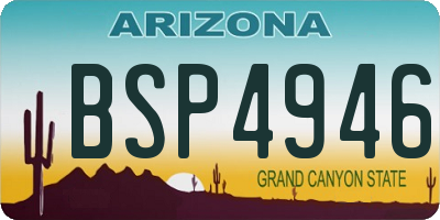 AZ license plate BSP4946