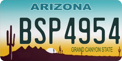 AZ license plate BSP4954