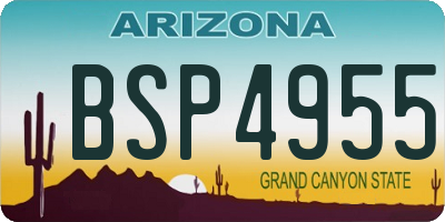 AZ license plate BSP4955