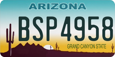AZ license plate BSP4958