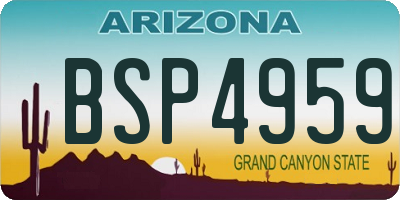AZ license plate BSP4959
