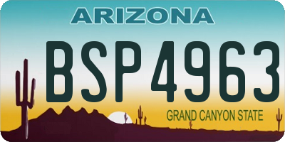 AZ license plate BSP4963