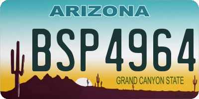 AZ license plate BSP4964