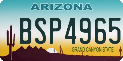 AZ license plate BSP4965