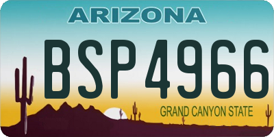 AZ license plate BSP4966