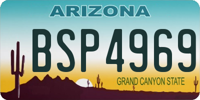 AZ license plate BSP4969