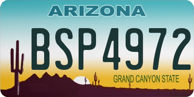 AZ license plate BSP4972