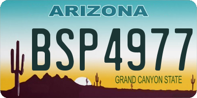 AZ license plate BSP4977