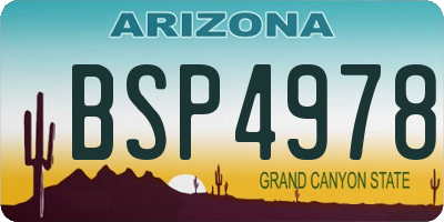 AZ license plate BSP4978