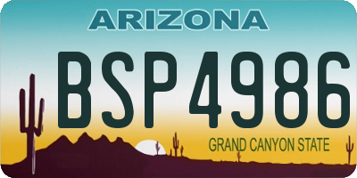 AZ license plate BSP4986