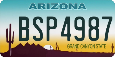 AZ license plate BSP4987