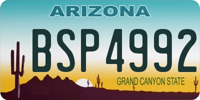 AZ license plate BSP4992