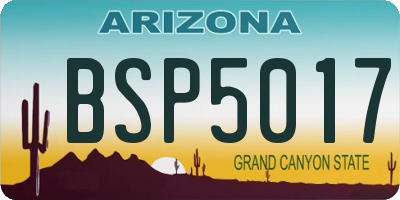 AZ license plate BSP5017