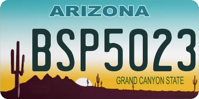 AZ license plate BSP5023