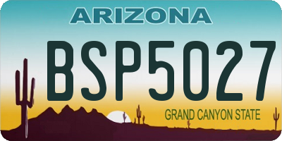 AZ license plate BSP5027