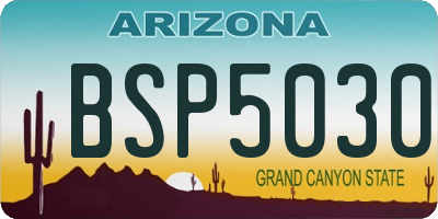 AZ license plate BSP5030