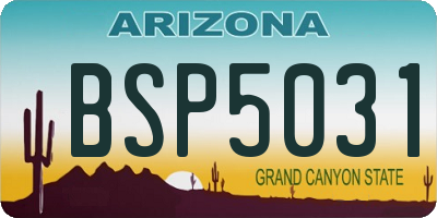AZ license plate BSP5031
