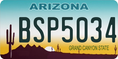 AZ license plate BSP5034