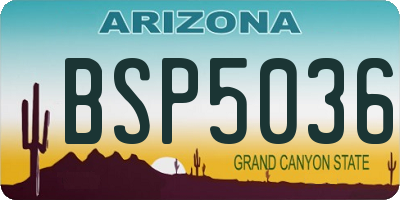 AZ license plate BSP5036