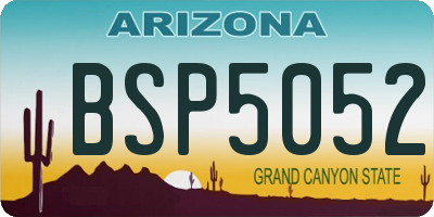 AZ license plate BSP5052