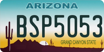 AZ license plate BSP5053
