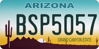 AZ license plate BSP5057