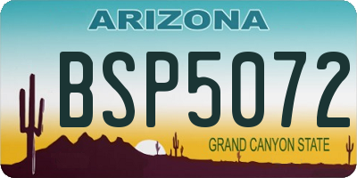 AZ license plate BSP5072