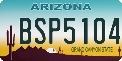 AZ license plate BSP5104