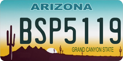 AZ license plate BSP5119