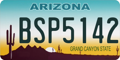 AZ license plate BSP5142