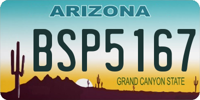 AZ license plate BSP5167