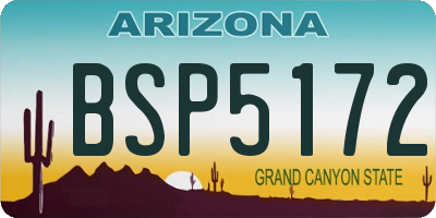 AZ license plate BSP5172