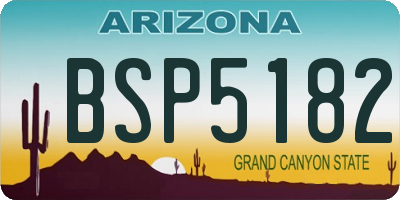 AZ license plate BSP5182