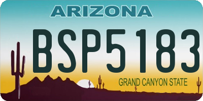 AZ license plate BSP5183