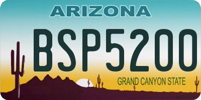AZ license plate BSP5200