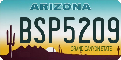 AZ license plate BSP5209