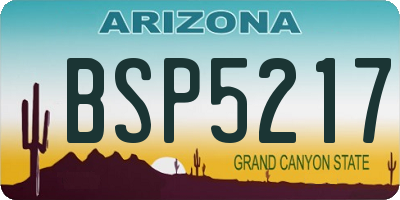 AZ license plate BSP5217