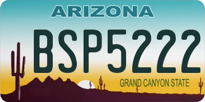 AZ license plate BSP5222