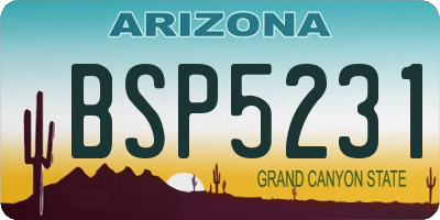 AZ license plate BSP5231