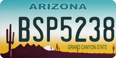 AZ license plate BSP5238