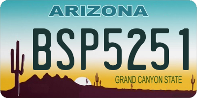 AZ license plate BSP5251