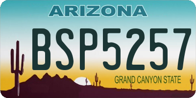 AZ license plate BSP5257